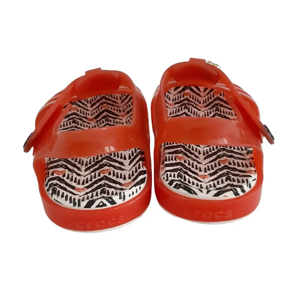 Crocs Drew x Isabella Gel Sandals Girls 5 Red Water Shoes Dress Shoes
